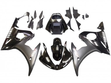 Rabatt Yamaha YZF R6S Motorrad Verkleidung 2006-2009 - Glanzendes Schwarz Matt Schwarz Weiss Aufkleber