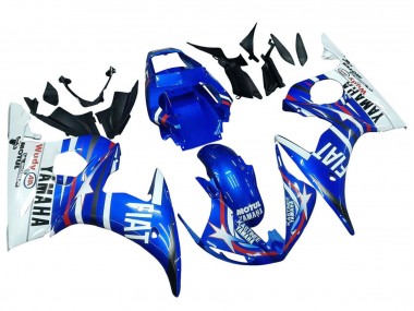 Rabatt Yamaha YZF R6 Motorrad Verkleidung 2003-2004 - Weiss Blau Fiat Motul Kastinee
