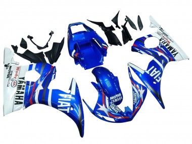 Rabatt Yamaha YZF R6S Motorrad Verkleidung 2006-2009 - Weiss Blau Fiat Motul Kastinee