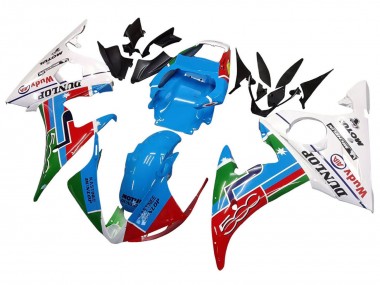 Rabatt Yamaha YZF R6S Motorrad Verkleidung 2006-2009 - Weiss Blau Grun Rot Kastinee Dunlop Motul