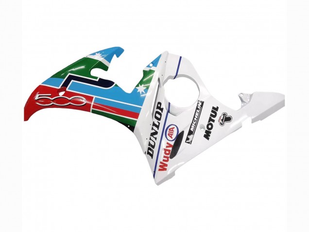 Rabatt Yamaha YZF R6S Motorrad Verkleidung 2006-2009 - Weiss Blau Grun Rot Kastinee Dunlop Motul