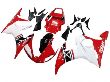 Rabatt Yamaha YZF R6S Motorrad Verkleidung 2006-2009 - Weiss Rot Glanzendes Schwarz