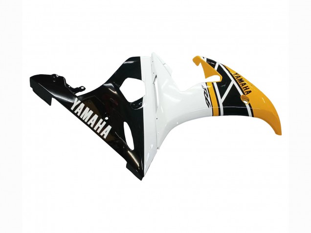 Rabatt Yamaha YZF R6S Motorrad Verkleidung 2006-2009 - Gelb Weiss Glanzendes Schwarz