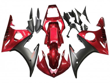 Rabatt Yamaha YZF R6S Motorrad Verkleidung Kit 2006-2009 - Rot Matt Schwarz