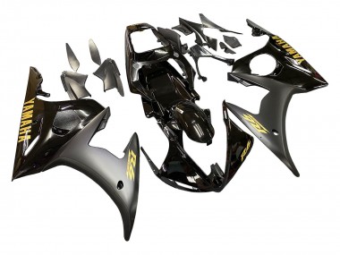 Rabatt Yamaha YZF R6S Motorrad Verkleidung 2006-2009 - Glanzendes Schwarz Matt Schwarz Gold Aufkleber