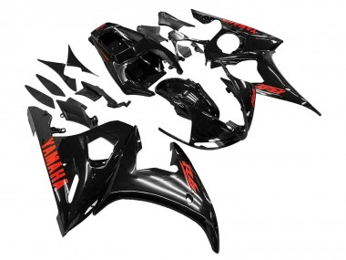 Rabatt Yamaha YZF R6S Motorrad Verkleidung 2006-2009 - Glanzendes Schwarz Rot
