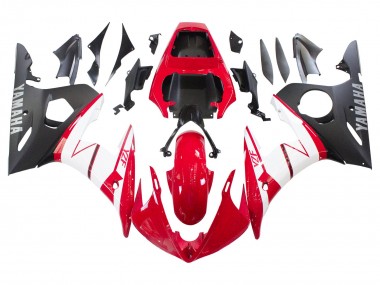 Rabatt Yamaha YZF R6S Motorrad Verkleidung 2006-2009 - Rot Weiss Matt Schwarz