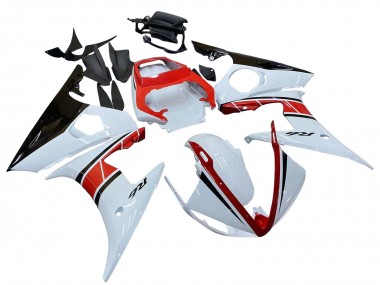 Rabatt Yamaha YZF R6S Motorrad Verkleidung 2006-2009 - Weiss Rot Glanzendes Schwarz