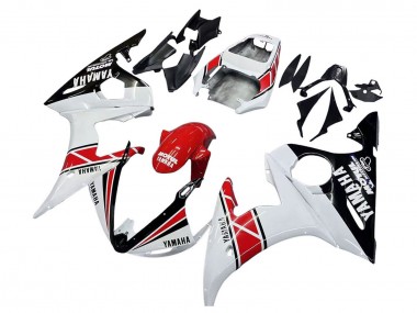 Rabatt Yamaha YZF R6S Motorrad Verkleidung 2006-2009 - Weiss Rot Glanzendes Schwarz Motul