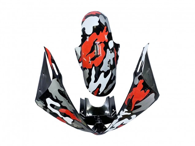 Rabatt Yamaha YZF R6S Motorrad Verkleidung 2006-2009 - Schwarz Rot Grau Camouflage