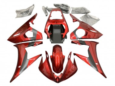 Rabatt Yamaha YZF R6S Motorrad Verkleidung 2006-2009 - Rot Matt Schwarz