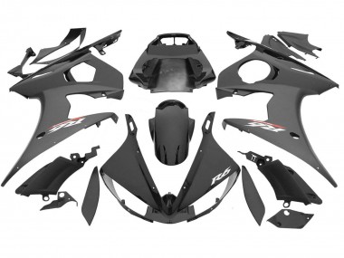 Rabatt Yamaha YZF R6S Motorrad Verkleidung 2006-2009 - Glanzendes Schwarz Matt Schwarz