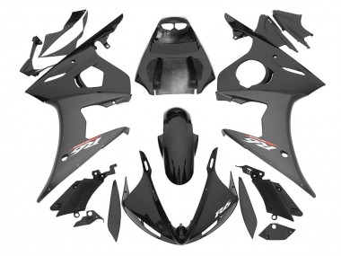Rabatt Yamaha YZF R6S Motorrad Verkleidung 2006-2009 - Glanzendes Schwarz Matt Schwarz