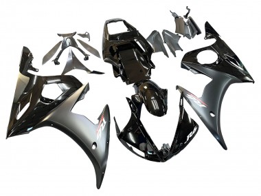 Rabatt Yamaha YZF R6S Motorrad Verkleidung 2006-2009 - Glanzendes Schwarz Matt Schwarz Gold Chameleon