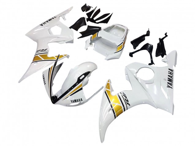 Rabatt Yamaha YZF R6S Motorrad Verkleidung 2006-2009 - Weiss Gold
