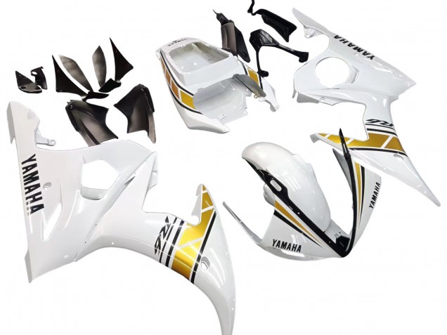 Rabatt Yamaha YZF R6S Motorrad Verkleidung 2006-2009 - Weiss Gold