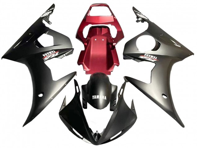 Rabatt Yamaha YZF 600 R6 Motorrad Verkleidung 2005 - Matt Schwarz Rot