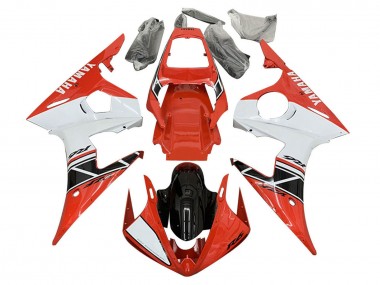 Rabatt Yamaha YZF 600 R6 Motorrad Verkleidung 2005 - Weiss Rot Glanzendes Schwarz