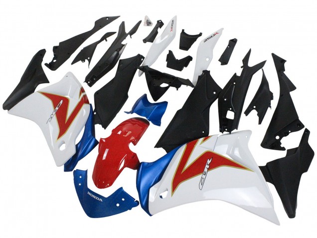 Rabatt Honda CBR250RR Motorrad Verkleidung 2011-2015 - Weiss Rot Hellblau