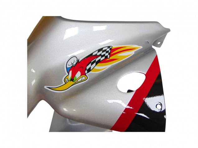 Rabatt Honda VTR1000 Motorrad Verkleidung 2000-2006 - Silber Rot Schwarz Streifen Rennen