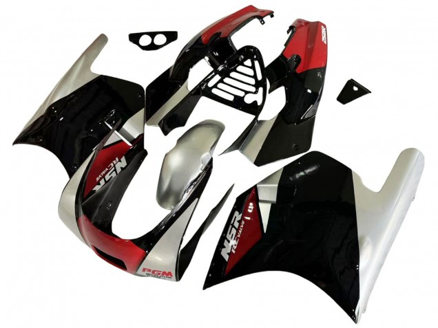 Rabatt Honda NSR250R Motorrad Verkleidung 1988-1989 - Silber Rot Glanzendes Schwarz