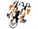 Rabatt Kawasaki Z1000 Motorrad Verkleidung 2010-2013 - Orange Glanzendes Schwarz