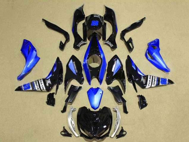 Rabatt Kawasaki Z1000 Motorrad Verkleidung 2014-2019 - Blau Glanzendes Schwarz