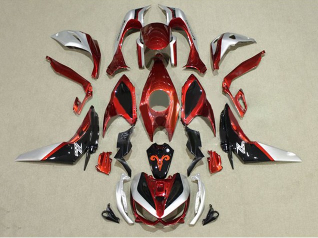 Rabatt Kawasaki Z1000 Motorrad Verkleidung 2014-2019 - Rot Silber Schwarz