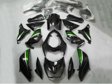 Rabatt Kawasaki Z800 Motorrad Verkleidung 2013-2018 - Glanzendes Schwarz Grun Silber