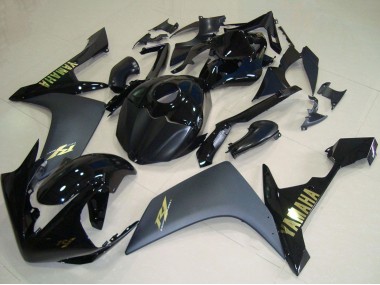 Rabatt Yamaha YZF R1 Motorrad Verkleidung 2007-2008 - Glanzendes Schwarz Matt Schwarz Gold