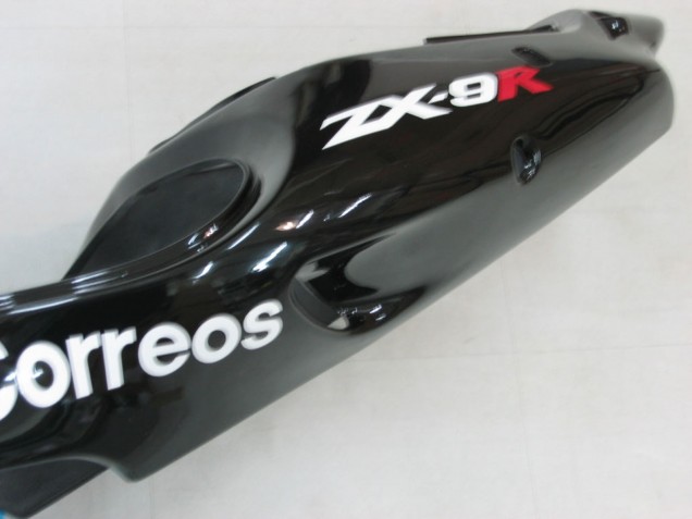 Rabatt Kawasaki ZX9R Motorrad Verkleidung 2000-2001 - Glanzendes Schwarz Weiss West