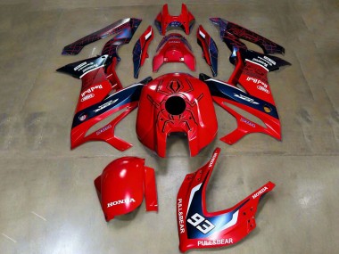 Rabatt Honda CBR650R Motorrad Verkleidung 2019-2020 - Rot Weiss Dunkel Blau HRC Pull&Bear 93