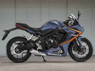 Rabatt Honda CBR650R Motorrad Verkleidung 2019-2020 - Glanzendes Dunkel Blau Orange Schwarz