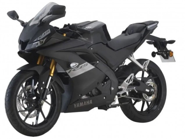 Rabatt Yamaha YZF R15 Motorrad Verkleidung 2018-2024 - Matt Schwarz Silber