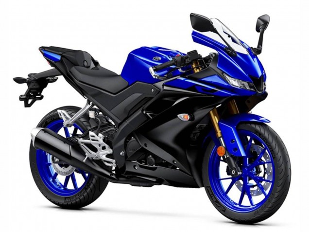 Rabatt Yamaha YZF R125 Motorrad Verkleidung 2019-2024 - Blau Matt Schwarz