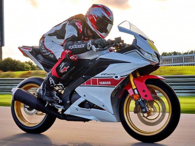 Rabatt Yamaha YZF R125 Motorrad Verkleidung 2019-2024 - Weiss Rot Gelb