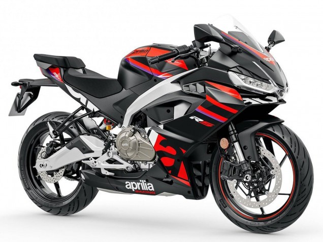 Rabatt Aprilia RS457 Motorrad Verkleidung 2024-2025 - Matt Schwarz Rot