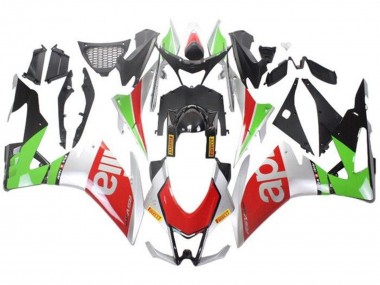 Rabatt Aprilia RSV4 1000 Motorrad Verkleidung 2016-2020 - Silber Rot Schwarz Grun