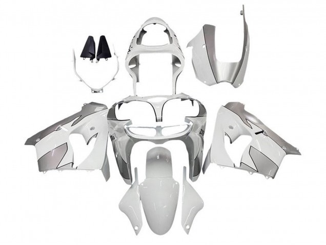Rabatt Kawasaki ZX9R Motorrad Verkleidung 2002-2003 - Weiss Silber