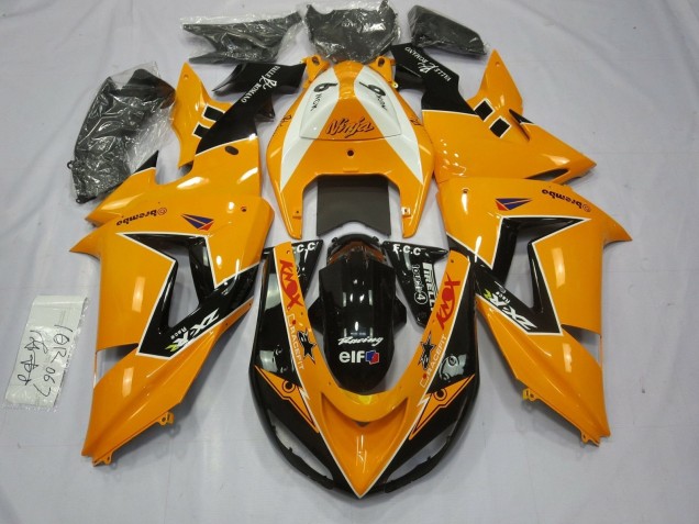 Rabatt Kawasaki ZX10R Motorrad Verkleidung 2006-2007 - Orange Weiss Schwarz Rennen Elf