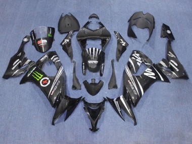 Rabatt Kawasaki ZX10R Motorrad Verkleidung 2008-2010 - Schwarz Weiss Grun Monster