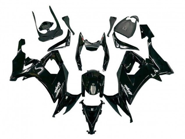 Rabatt Kawasaki ZX10R Motorrad Verkleidung 2008-2010 - Glanzendes Schwarz Weiss Aufkleber