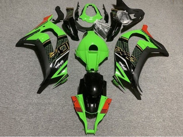 Rabatt Kawasaki ZX10R Motorrad Verkleidung 2011-2015 - Grun Schwarz Rot Bienenwabe