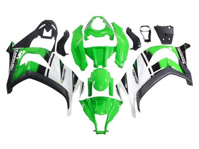 Rabatt Kawasaki ZX10R Motorrad Verkleidung 2011-2015 - Grun Weiss Schwarz Streifen