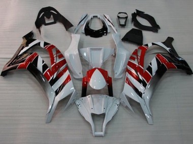 Rabatt Kawasaki ZX10R Motorrad Verkleidung 2011-2015 - Weiss Rot Schwarz Streifen