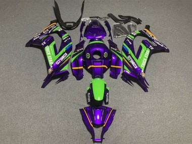 Rabatt Kawasaki ZX10R Motorrad Verkleidung 2016-2020 - Lila Grun Trick Star Kobelco