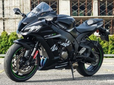 Rabatt Kawasaki ZX10R Motorrad Verkleidung 2016-2020 - Matt Schwarz Weiss Grun