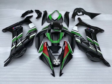 Rabatt Kawasaki ZX10R Motorrad Verkleidung 2016-2020 - Matt Schwarz Grun Rot Weiss Schnee