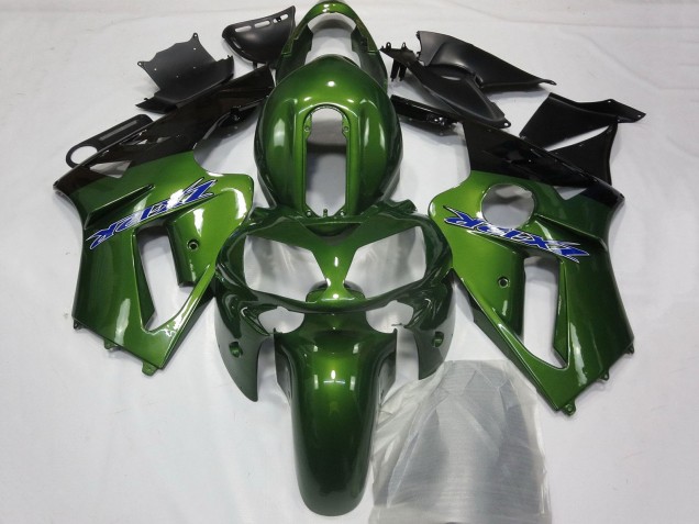 Rabatt Kawasaki ZX12R Motorrad Verkleidung 2002-2006 - Dunkel Grun Schwarz Blau