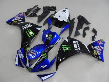 Rabatt Yamaha YZF R1 Motorrad Verkleidung 2012-2014 - Weiss Blau Glanzendes Schwarz Grun Graves Yamalube Monster